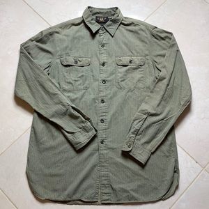 RRL Men’s Green Button Down Shirt Size Medium